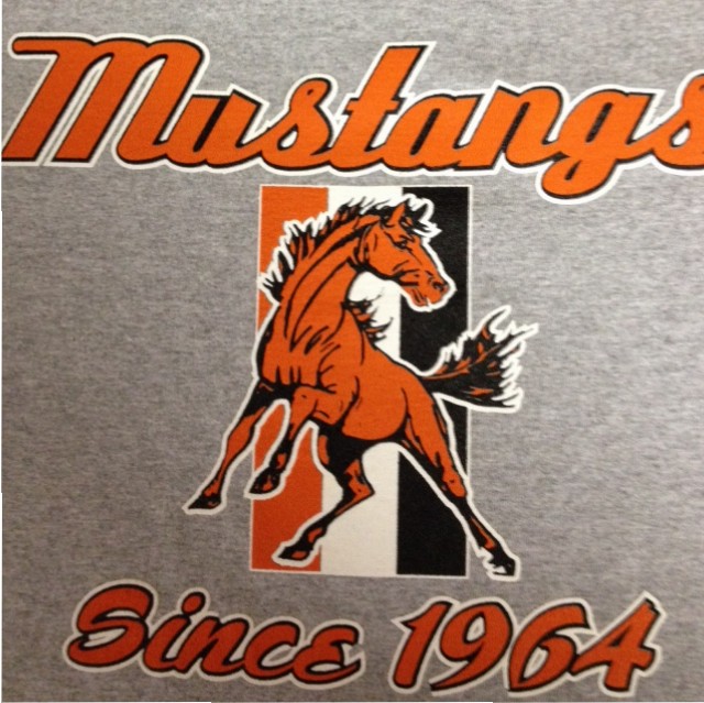 Mustangs screen printing